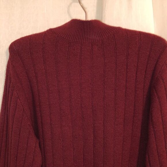 Hollister S Burgundy Knit Balloon Sleeve Mock Sweater - Picture 4 of 10